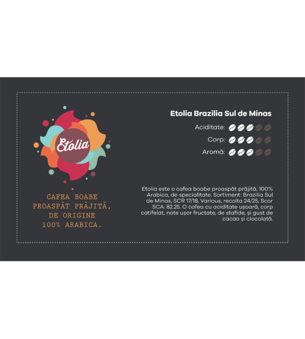 CAFEA BOABE ETOLIA BRAZILIA SUL DE MINAS, 1Kg