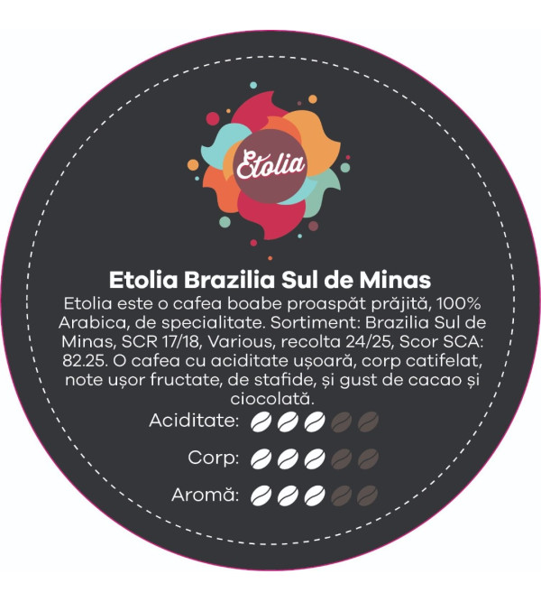 CAFEA BOABE ETOLIA BRAZILIA SUL DE MINAS, 250g