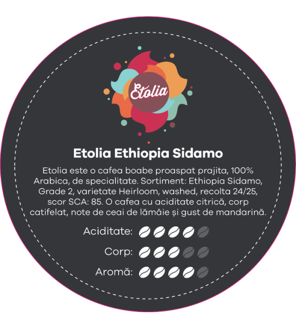 CAFEA BOABE ETOLIA ETHIOPIA YIRGACHEFFE, 250g
