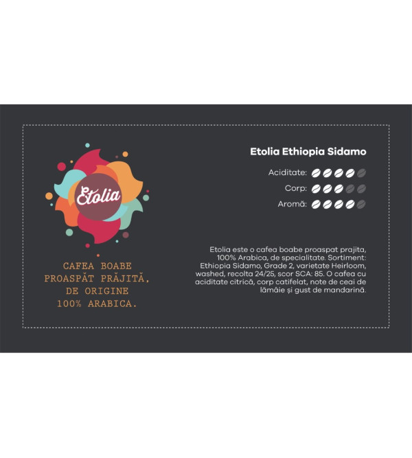 CAFEA BOABE ETOLIA ETHIOPIA SIDAMO, 1Kg